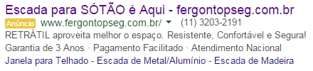 Anúncio Google Ads Fergon Topseg